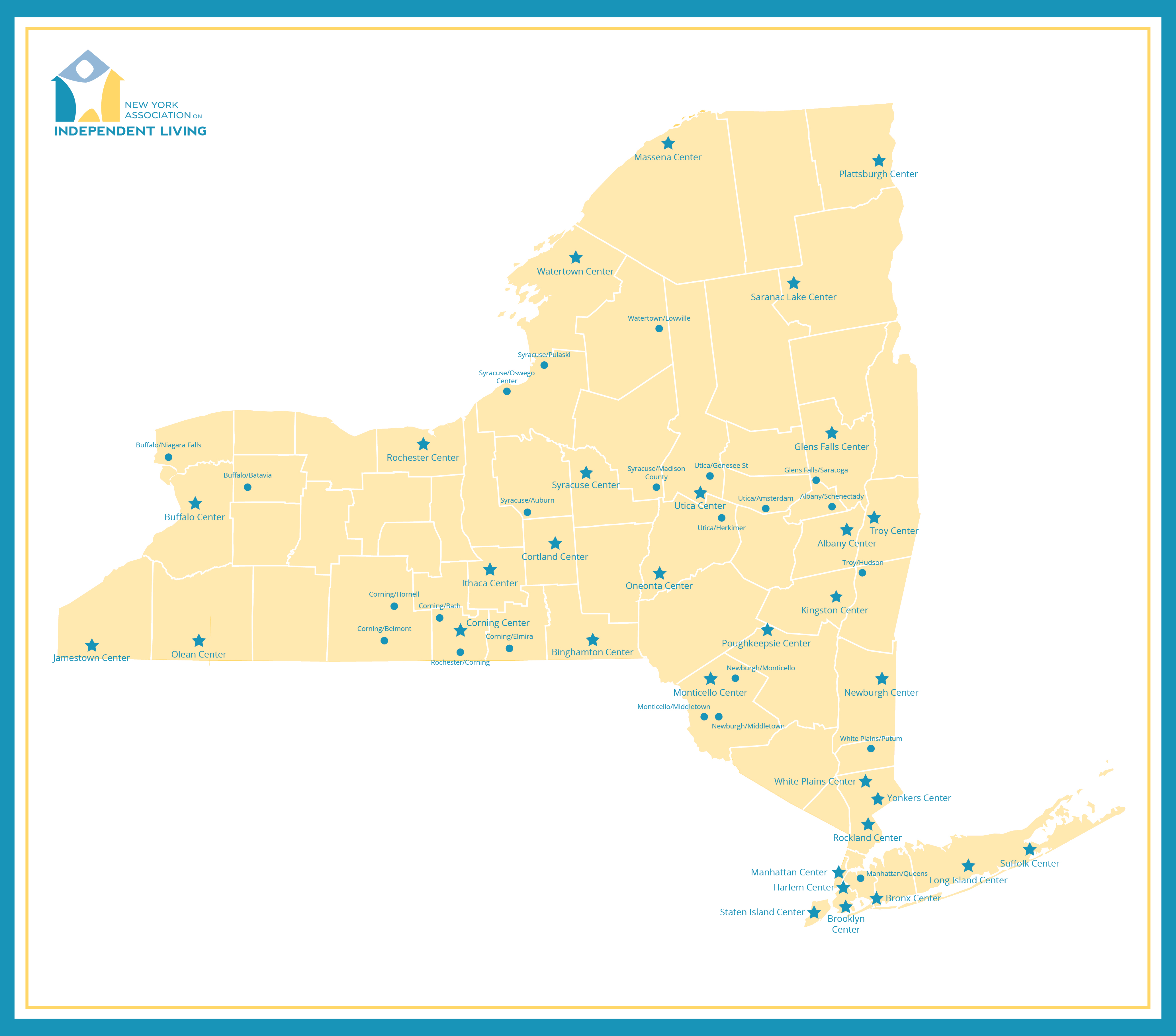 New York Association on Independent Living map